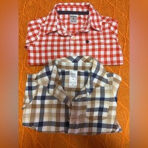 Bundle for little boys of Carter's Red and Tan Camisoles